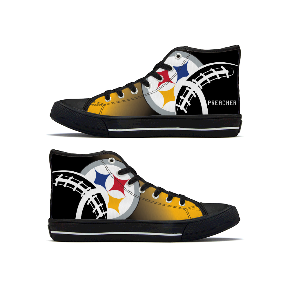 Women's Pittsburgh Steelers High Top Canvas Sneakers 002